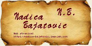 Nadica Bajatović vizit kartica